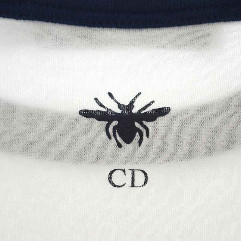 ディオール Dior Dioriviera XS 543T07A4537_X0883 半袖Tシャツ コットンジャージー ホワイト ネイビー レディース【中古】【Aランク】
