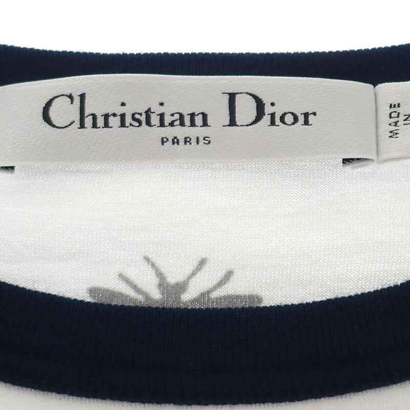 ディオール Dior Dioriviera XS 543T07A4537_X0883 半袖Tシャツ コットンジャージー ホワイト ネイビー レディース【中古】【Aランク】