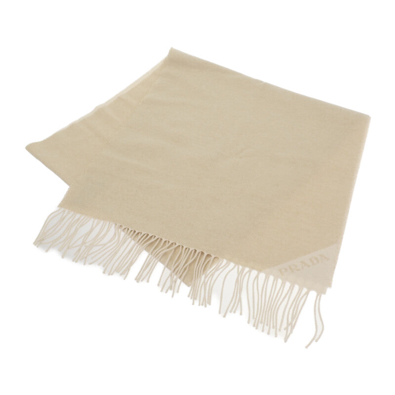 プラダ PRADA ジャガードイブニングスカーフ 1FS091_DGI_F0X0A ストール シルク カシミヤ ホワイト ゴールド レディース【中古】【Aランク】