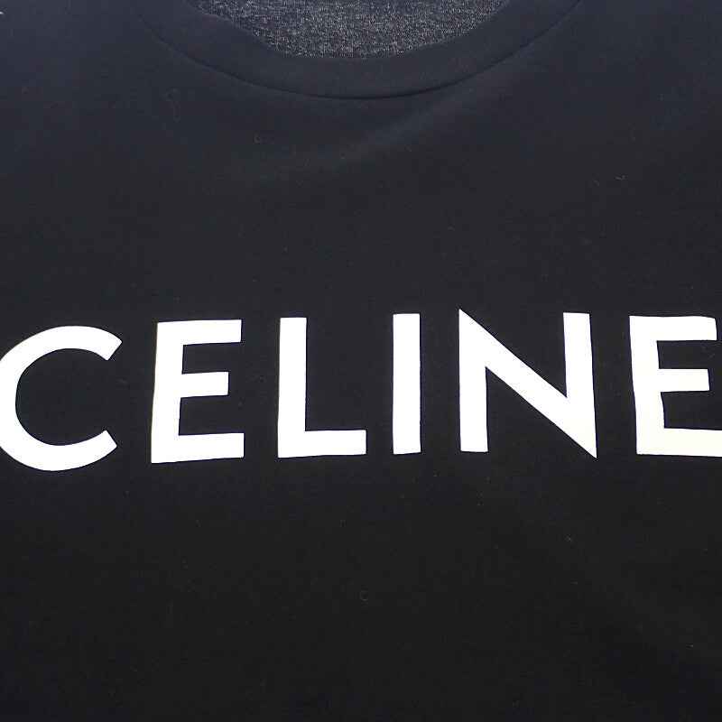 セリーヌ CELINE ロゴクロップドTシャツ S 2X761501F 半袖Tシャツ コットン ブラック レディース【中古】【Aランク】