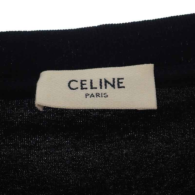 セリーヌ CELINE ロゴクロップドTシャツ S 2X761501F 半袖Tシャツ コットン ブラック レディース【中古】【Aランク】