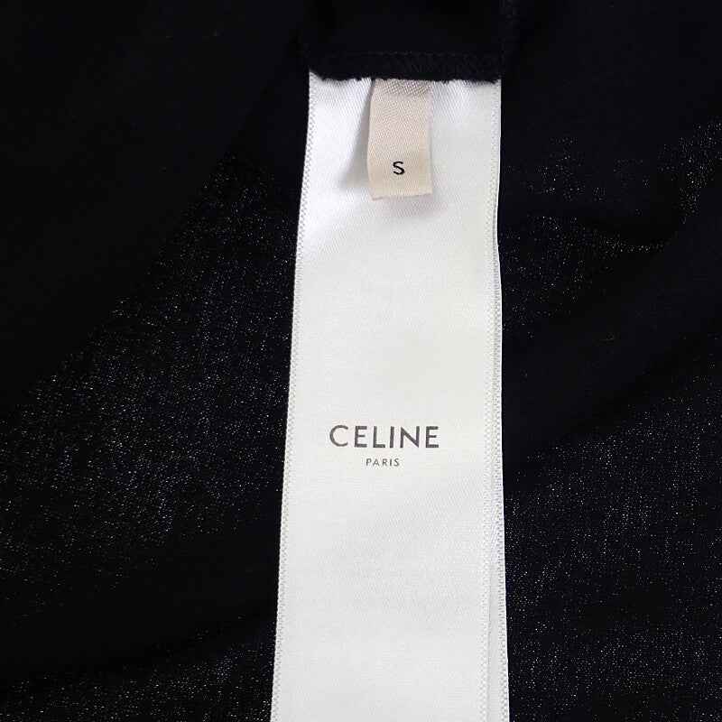 セリーヌ CELINE ロゴクロップドTシャツ S 2X761501F 半袖Tシャツ コットン ブラック レディース【中古】【Aランク】