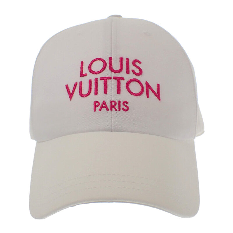ルイヴィトン LOUIS VUITTON キャップ・マイLVパリ M M7592M キャップ コットン ホワイト ピンク ゴールド金具 レディース メンズ【中古】【Aランク】