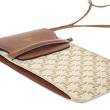 セリーヌ CELINE モバイルポーチ 10G332CQD ショルダーバッグ ラムスキン トリオンフキャンバス タン レディース【中古】【Aランク】