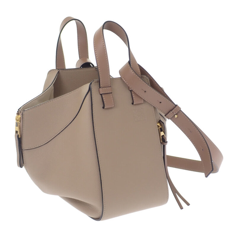 ロエベ LOEWE ハンモックバッグ スモール A538S35X51 2WAYバッグ ハンドバッグ ショルダーバッグ ソフトグレインカーフ サンド ゴールド金具 レディース【中古】【Aランク】