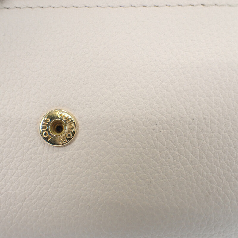 ルイヴィトン LOUIS VUITTON ポルトフォイユ ロックミニ M80984 三つ折り財布 グレインカーフレザー ノワール クレーム ピンク ゴールド金具 レディース【中古】【Aランク】