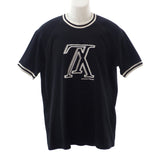 ルイヴィトン LOUIS VUITTON アップサイドダウン XL 半袖Tシャツ コットン ブラック ホワイト メンズ【中古】【ABランク】