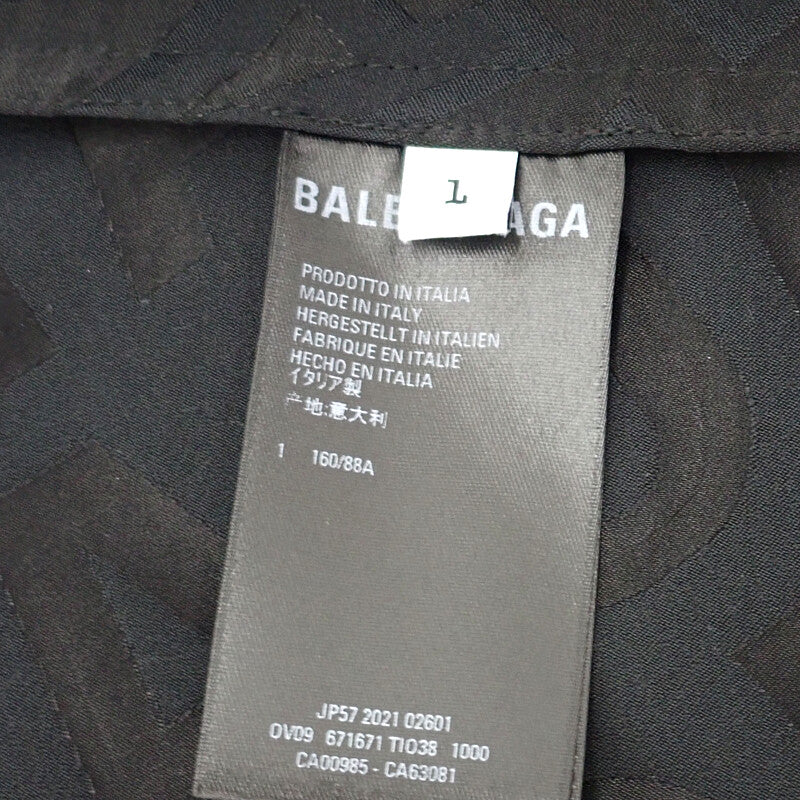 バレンシアガ BALENCIAGA フルイドジャガード L 671671_TIO381_000 テーラードジャケット ポリエステル レーヨン ブラック メンズ【中古】【Aランク】