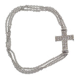 デザイン ジュエリー クロス ブレスレット K18ホワイトゴールド ダイヤモンド レディース【中古】【Aランク】