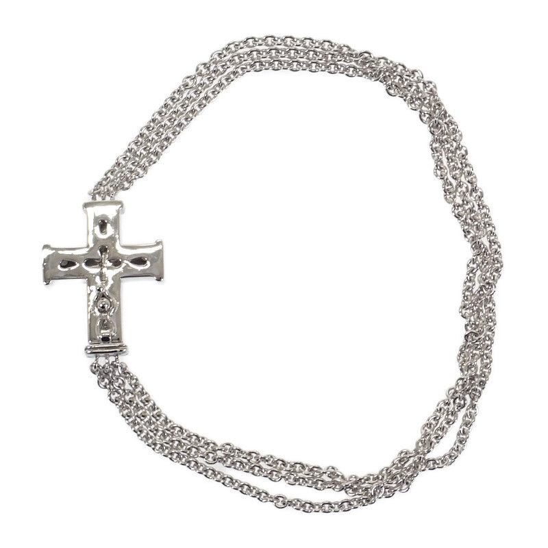 デザイン ジュエリー クロス ブレスレット K18ホワイトゴールド ダイヤモンド レディース【中古】【Aランク】