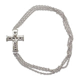 デザイン ジュエリー クロス ブレスレット K18ホワイトゴールド ダイヤモンド レディース【中古】【Aランク】