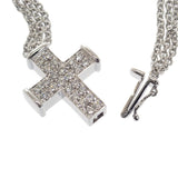 デザイン ジュエリー クロス ブレスレット K18ホワイトゴールド ダイヤモンド レディース【中古】【Aランク】