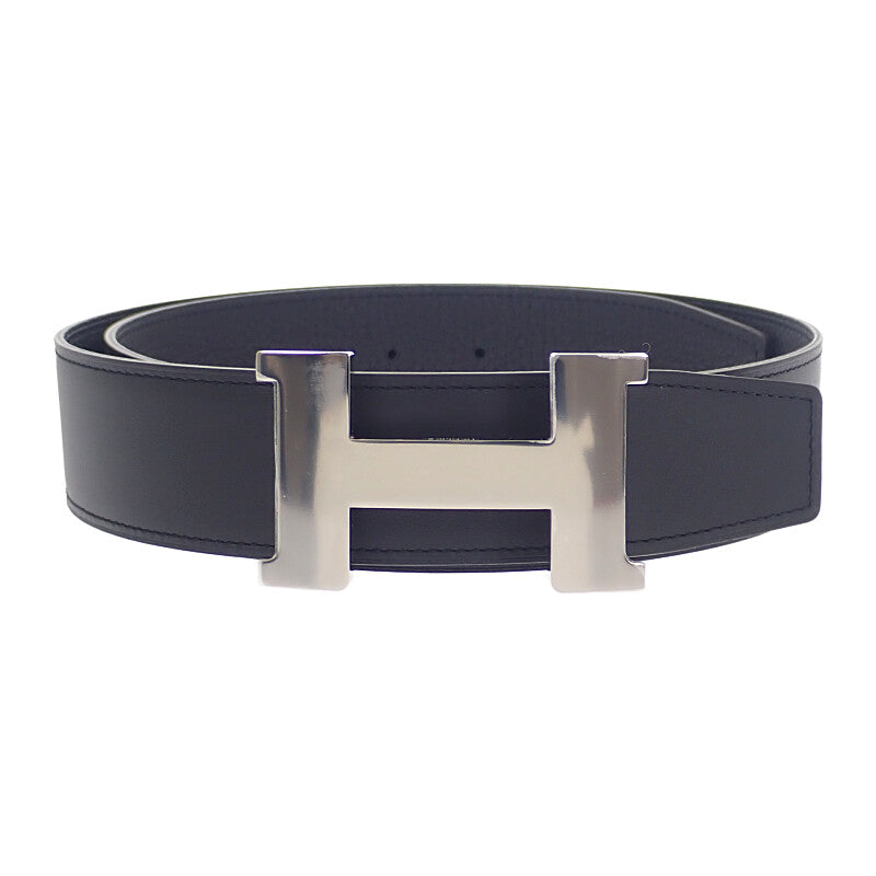エルメス HERMES コンスタンスリバーシブル 80 ベルト トゴ ブラック シルバー金具 レディース【中古】【SAランク】