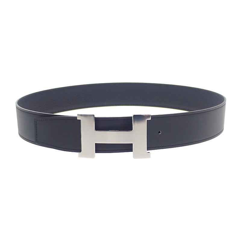 エルメス HERMES コンスタンスリバーシブル 80 ベルト トゴ ブラック シルバー金具 レディース【中古】【SAランク】