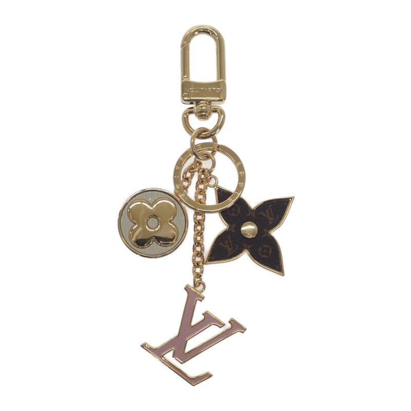 ルイヴィトン LOUIS VUITTON スプリングストリート バッグチャーム M01187 モノグラム キーホルダー メタル ゴールド ピンク ブラウン レディース【中古】【Aランク】
