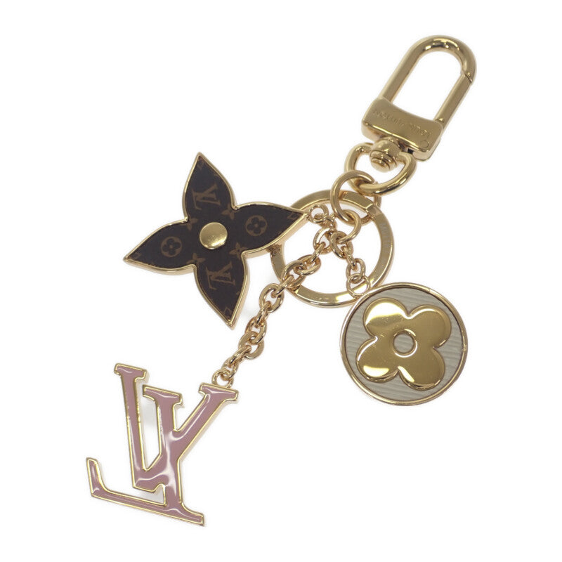 路易威登 LOUIS VUITTON Spring Street 包包吊飾 M01187 Monogram 鑰匙圈 金色 金屬 粉色 棕色 女士【中古品】【A級】