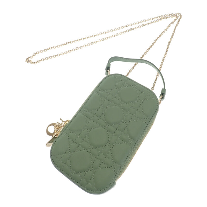 ディオール Dior Call'in Dior フォンホルダー S0872ONMJ_M59H ショルダーバッグ ラムスキン ミントグリーン ゴールド金具 レディース【中古】【Aランク】