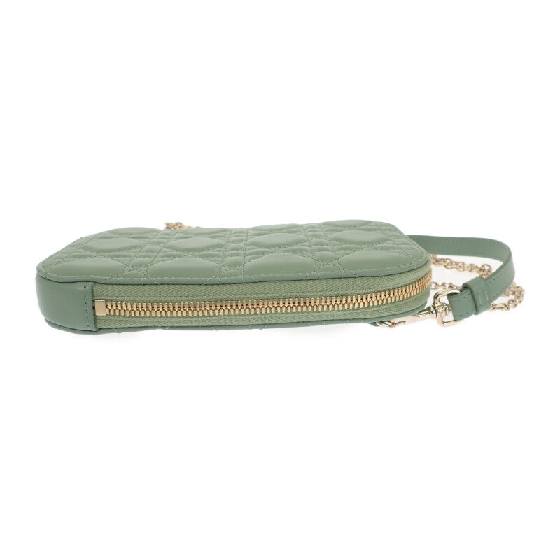 ディオール Dior Call'in Dior フォンホルダー S0872ONMJ_M59H ショルダーバッグ ラムスキン ミントグリーン ゴールド金具 レディース【中古】【Aランク】
