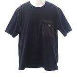 プラダ PRADA ジャージーTシャツ XXXXL UTN661_11CK_F0002_S_221 半袖Tシャツ コットン ナイロン ブラック シルバー金具 メンズ【中古】【Aランク】