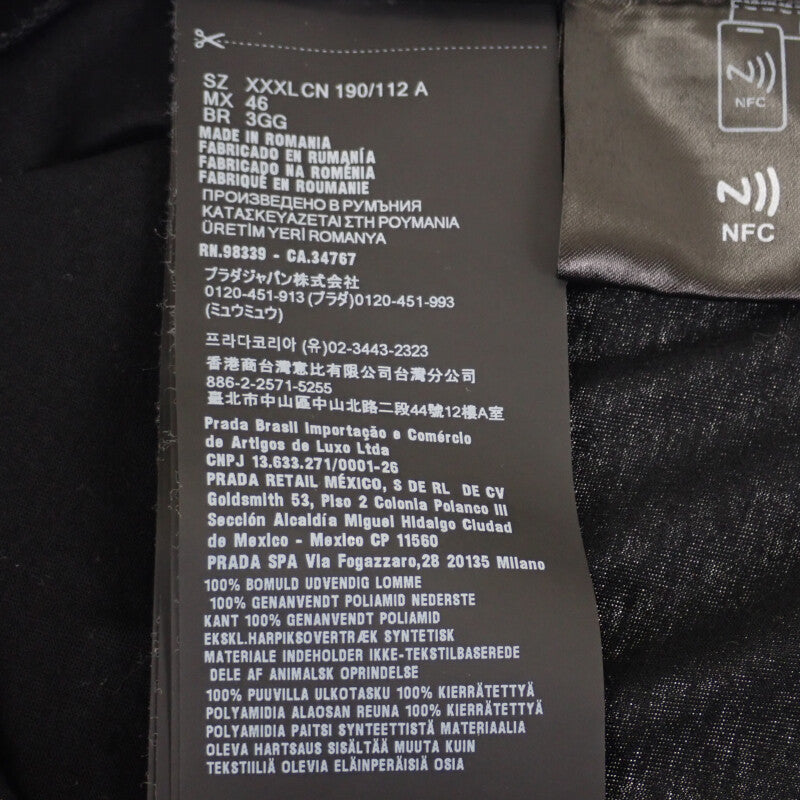 PRADA 普拉達 針織衫 XXXXL UTN661_11CK_F0002_S_221 短袖T恤 棉 尼龍 黑色 銀色五金 男士【中古】【A級】