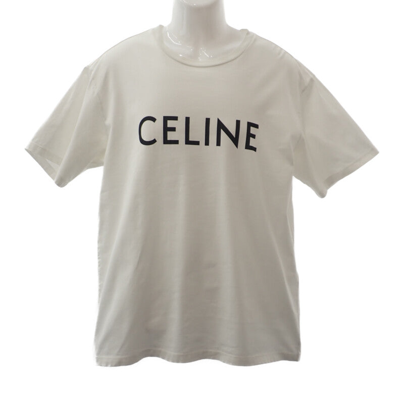 セリーヌ CELINE ルーズ Tシャツ M 2X681671Q.01CC 半袖Tシャツ コットン チョーク ブラック レディース メンズ【中古】【ABランク】