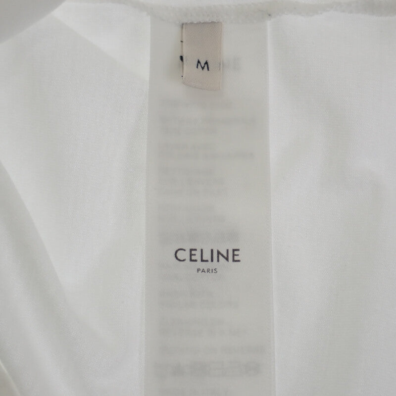 セリーヌ CELINE ルーズ Tシャツ M 2X681671Q.01CC 半袖Tシャツ コットン チョーク ブラック レディース メンズ【中古】【ABランク】