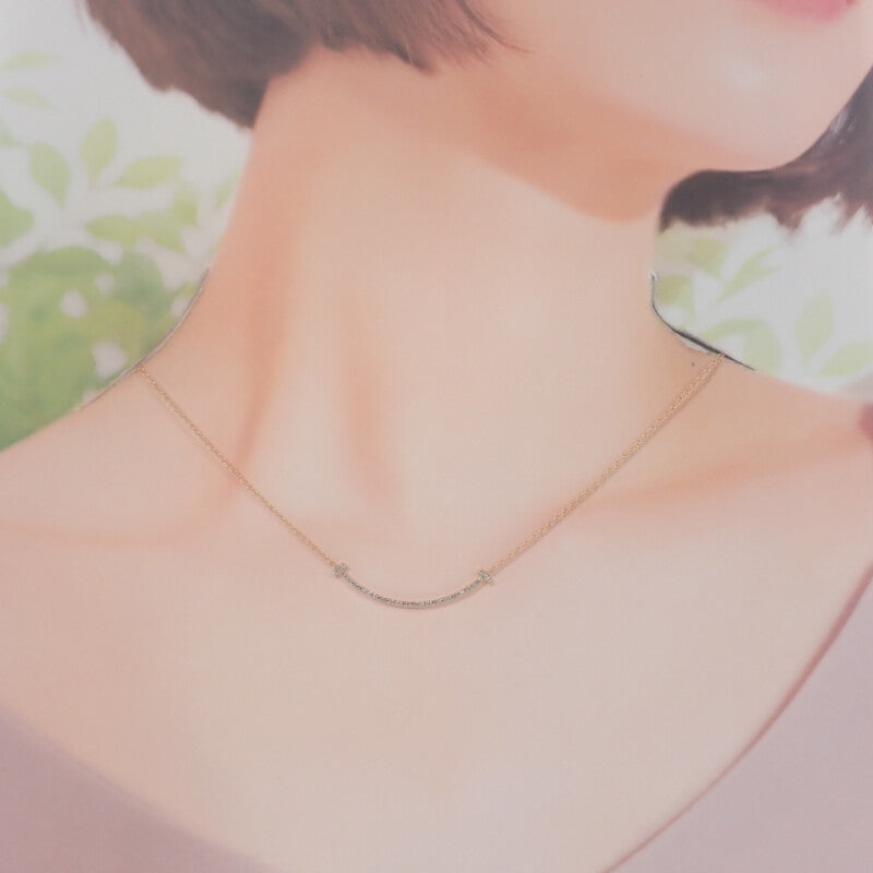 Tiffany & Co. 微笑項鍊 63058815 項鍊 K18玫瑰金 金色 鑽石 女士【中古】【A級】