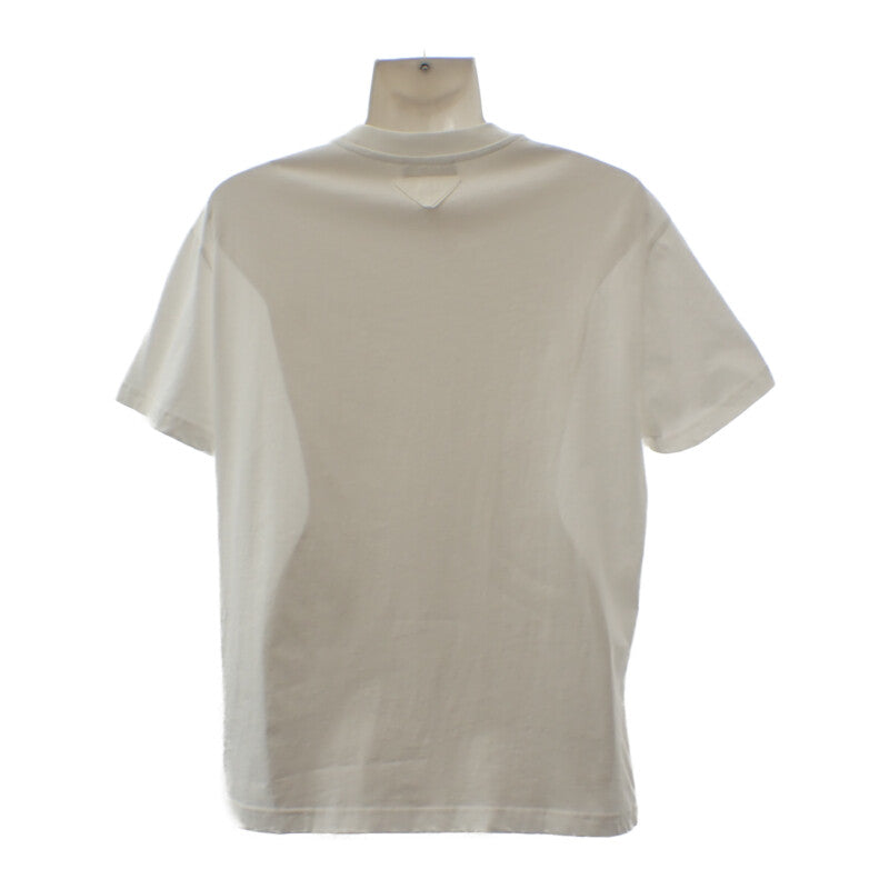 プラダ PRADA クルーネック 無地 L UJM492S151ILK 半袖Tシャツ コットン ホワイト メンズ レディース【中古】【Aランク】