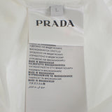 プラダ PRADA クルーネック 無地 L UJM492S151ILK 半袖Tシャツ コットン ホワイト メンズ レディース【中古】【Aランク】