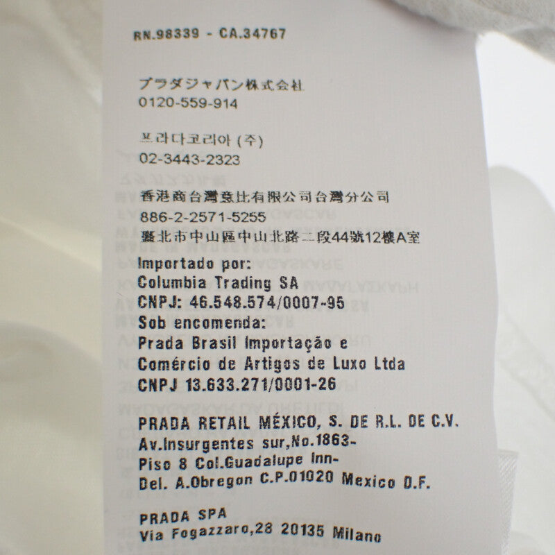 プラダ PRADA クルーネック 無地 L UJM492S151ILK 半袖Tシャツ コットン ホワイト メンズ レディース【中古】【Aランク】