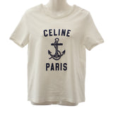 セリーヌ CELINE アンカー 70’s クルーネック M 2X80D671Q.01MA 半袖Tシャツ コットン ホワイト ネイビー レディース【中古】【Aランク】
