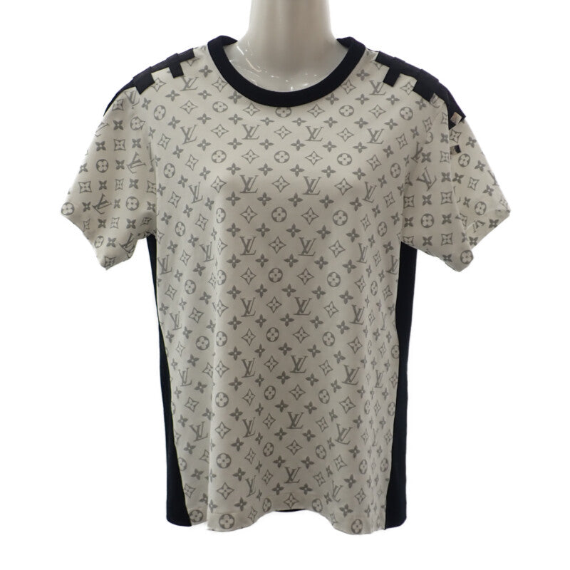 ルイヴィトン LOUIS VUITTON シルバーモノグラム Tシャツ L 半袖Tシャツ コットン ホワイト ブラック レディース【中古】【ABランク】