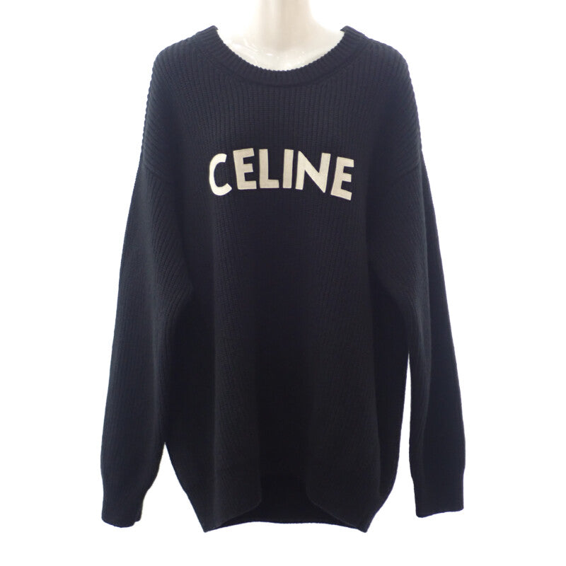 セリーヌ CELINE オーバーサイズ S 2A19R423P.38NO セーター ウール ブラック レディース【中古】【Aランク】