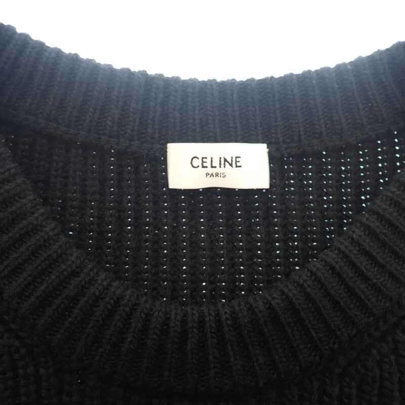 セリーヌ CELINE オーバーサイズ S 2A19R423P.38NO セーター ウール ブラック レディース【中古】【Aランク】