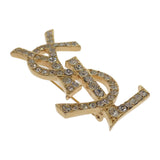 イヴ・サンローラン YVES SAINT LAURENT カサンドラ ブローチ メタル クリスタル レディース メンズ【中古】【ABランク】