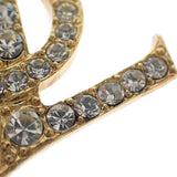 イヴ・サンローラン YVES SAINT LAURENT カサンドラ ブローチ メタル クリスタル レディース メンズ【中古】【ABランク】