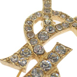 イヴ・サンローラン YVES SAINT LAURENT カサンドラ ブローチ メタル クリスタル レディース メンズ【中古】【ABランク】