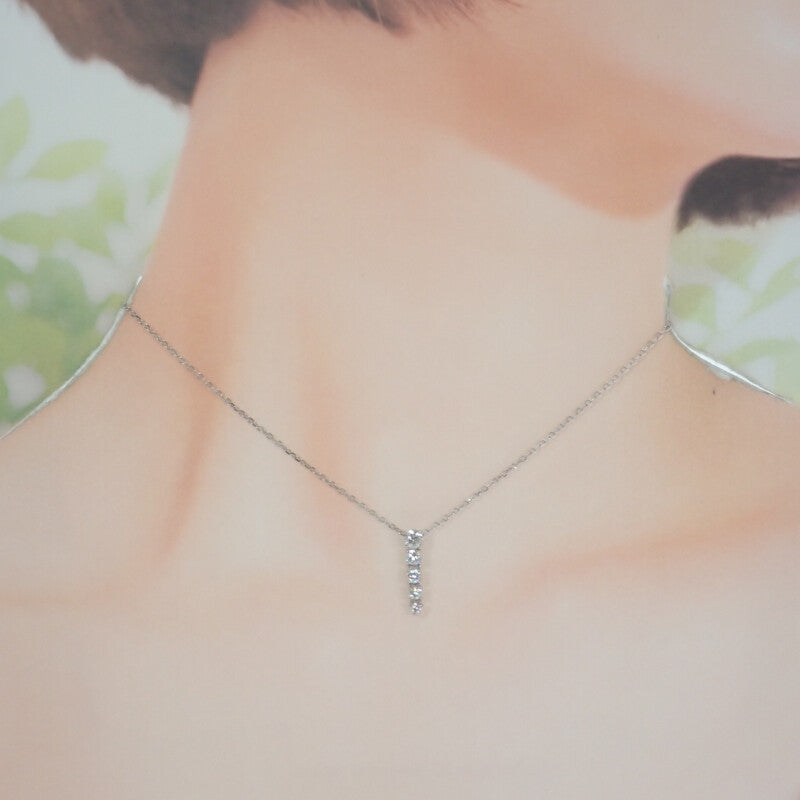 MIKIMOTO 御木本 漸層 項鍊 18K白金 鑽石 女款【中古】【A級】