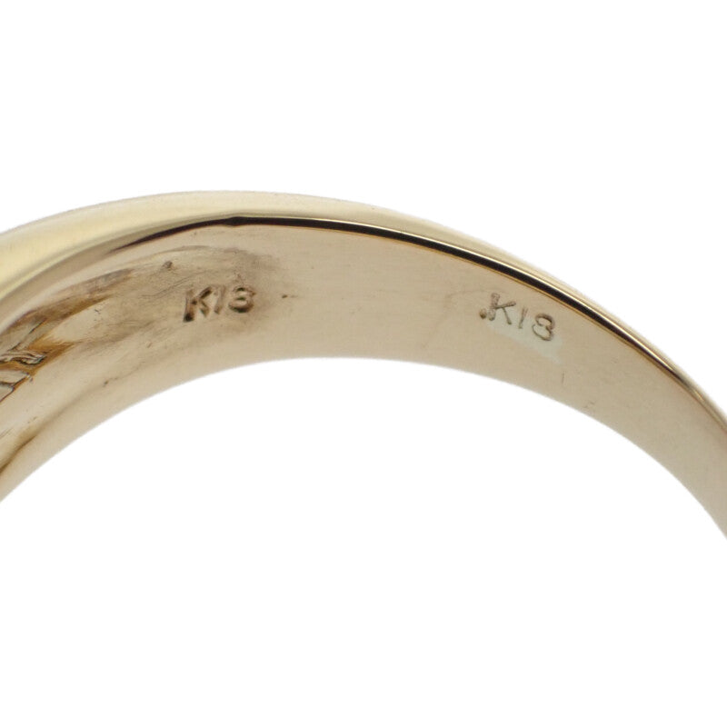 Designer Jewelry 14 Size Ring K18 Yellow Gold Diamond Ladies