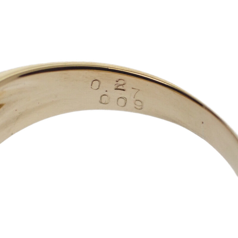 Designer Jewelry 14 Size Ring K18 Yellow Gold Diamond Ladies