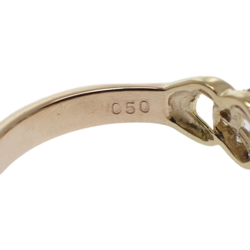 デザインジュエリー 14号 リング K18イエローゴールド ダイヤモンド レディース【中古】【Aランク】