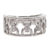 デザインジュエリー 14号 リング K18ホワイトゴールド ダイヤモンド レディース メンズ ユニセックス【中古】【Aランク】