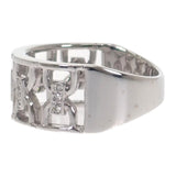 デザインジュエリー 14号 リング K18ホワイトゴールド ダイヤモンド レディース メンズ ユニセックス【中古】【Aランク】