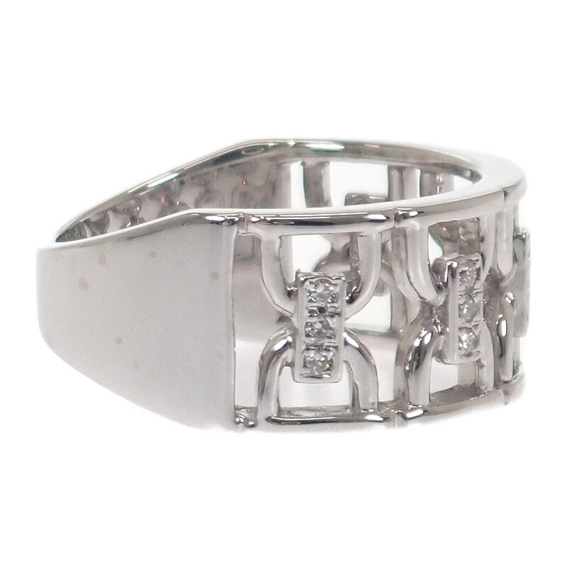 デザインジュエリー 14号 リング K18ホワイトゴールド ダイヤモンド レディース メンズ ユニセックス【中古】【Aランク】