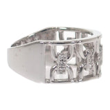 デザインジュエリー 14号 リング K18ホワイトゴールド ダイヤモンド レディース メンズ ユニセックス【中古】【Aランク】