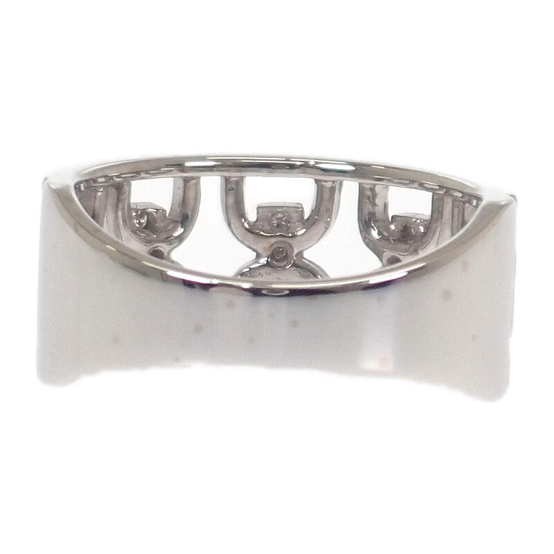 デザインジュエリー 14号 リング K18ホワイトゴールド ダイヤモンド レディース メンズ ユニセックス【中古】【Aランク】