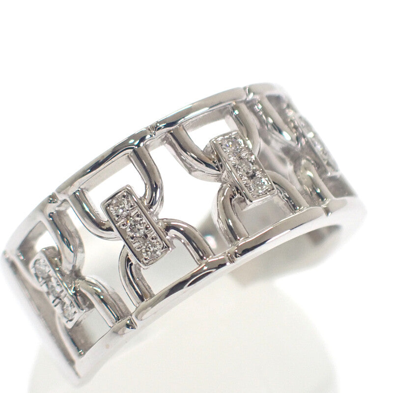 デザインジュエリー 14号 リング K18ホワイトゴールド ダイヤモンド レディース メンズ ユニセックス【中古】【Aランク】