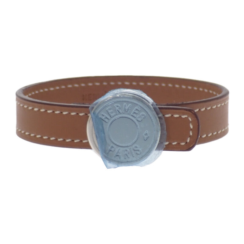 エルメス HERMES セリエ ルーピング ソルド品 ブレスレット レザー ブラウン ブラック シルバー金具 レディース メンズ【中古】【Aランク】