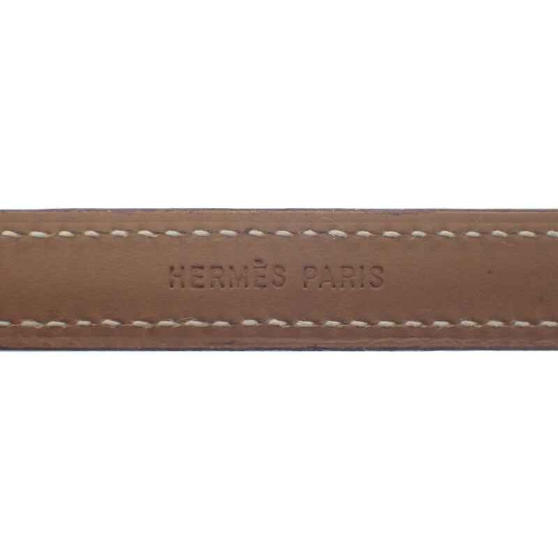 エルメス HERMES セリエ ルーピング ソルド品 ブレスレット レザー ブラウン ブラック シルバー金具 レディース メンズ【中古】【Aランク】