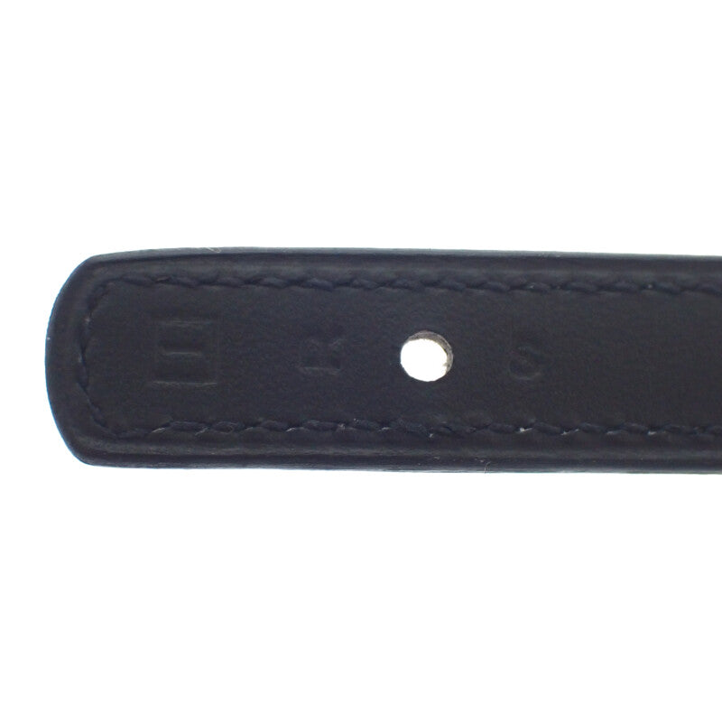 愛馬仕 HERMES Selier Looping 購自特賣會 手環 皮革 棕色 黑色 銀色金屬 女款 男款【中古】【A級品】